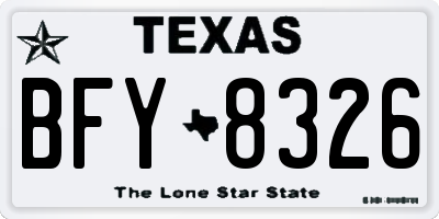 TX license plate BFY8326