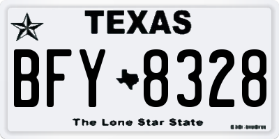 TX license plate BFY8328