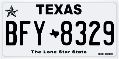 TX license plate BFY8329