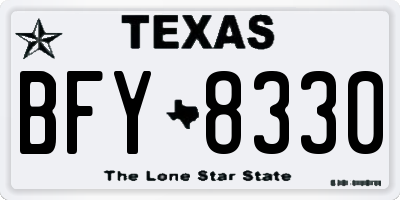 TX license plate BFY8330
