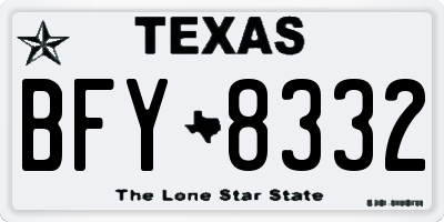TX license plate BFY8332