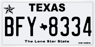 TX license plate BFY8334