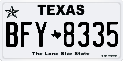 TX license plate BFY8335