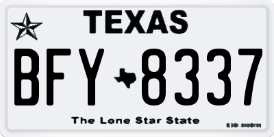 TX license plate BFY8337
