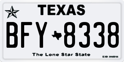 TX license plate BFY8338