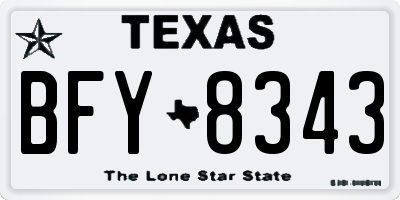 TX license plate BFY8343