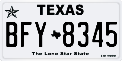 TX license plate BFY8345