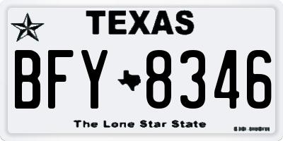 TX license plate BFY8346