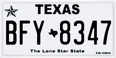 TX license plate BFY8347
