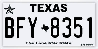 TX license plate BFY8351