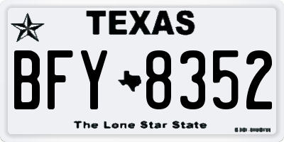 TX license plate BFY8352