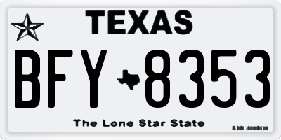TX license plate BFY8353