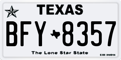 TX license plate BFY8357