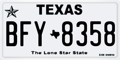 TX license plate BFY8358