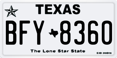 TX license plate BFY8360