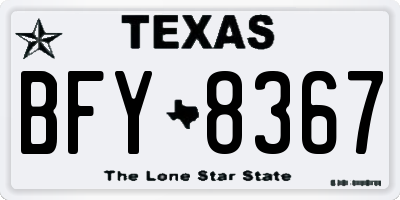TX license plate BFY8367