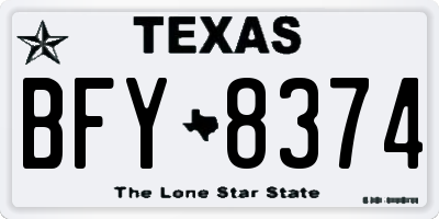 TX license plate BFY8374