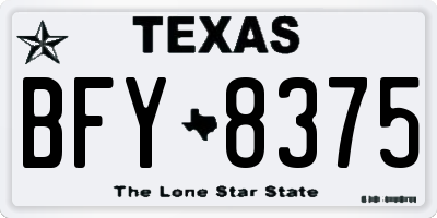 TX license plate BFY8375