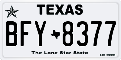 TX license plate BFY8377