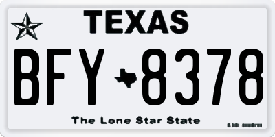 TX license plate BFY8378