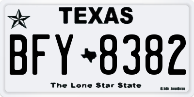 TX license plate BFY8382
