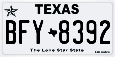 TX license plate BFY8392