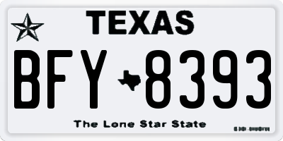 TX license plate BFY8393