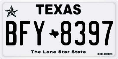 TX license plate BFY8397