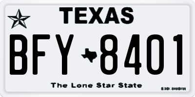 TX license plate BFY8401