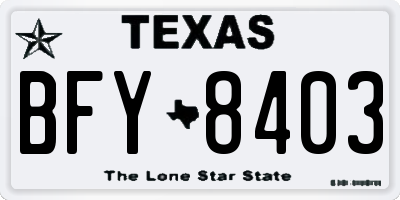 TX license plate BFY8403