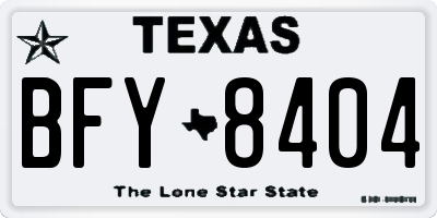 TX license plate BFY8404