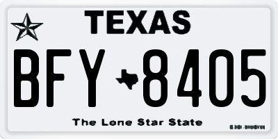 TX license plate BFY8405
