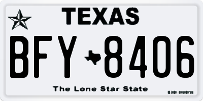 TX license plate BFY8406