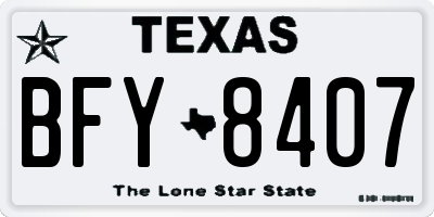 TX license plate BFY8407