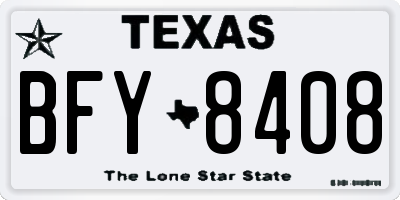 TX license plate BFY8408