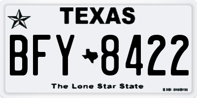 TX license plate BFY8422