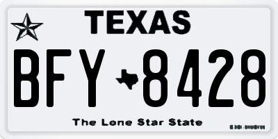 TX license plate BFY8428