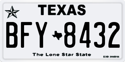 TX license plate BFY8432