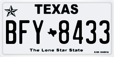 TX license plate BFY8433