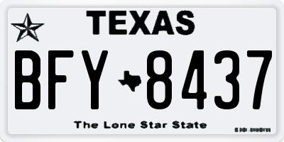 TX license plate BFY8437