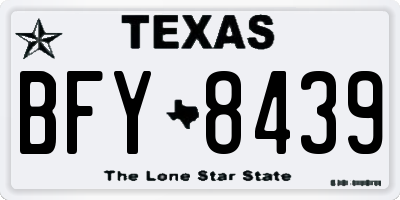 TX license plate BFY8439