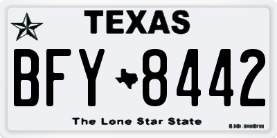 TX license plate BFY8442