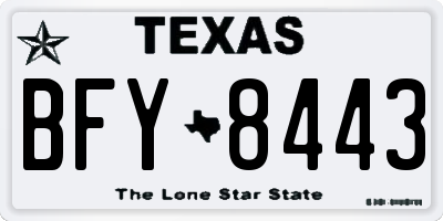 TX license plate BFY8443