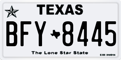 TX license plate BFY8445