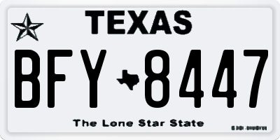 TX license plate BFY8447