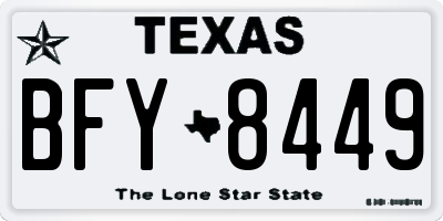 TX license plate BFY8449