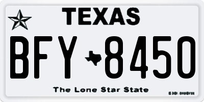 TX license plate BFY8450