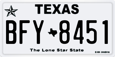 TX license plate BFY8451