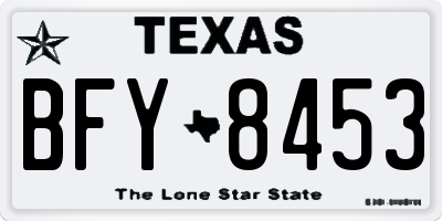 TX license plate BFY8453