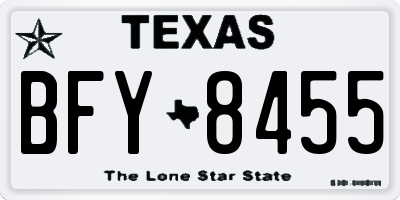 TX license plate BFY8455